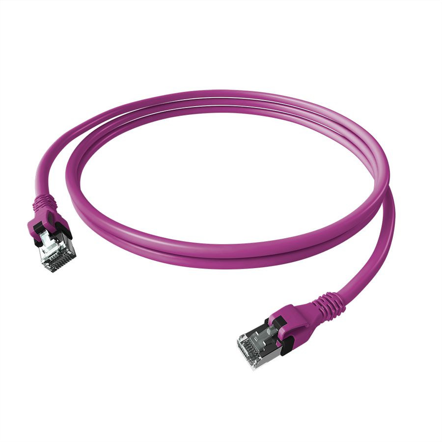 EasyLan DualBoot PushPull IP20 patchkabel, Cat.6A (Klasse EA), S/FTP, violet, 5 m