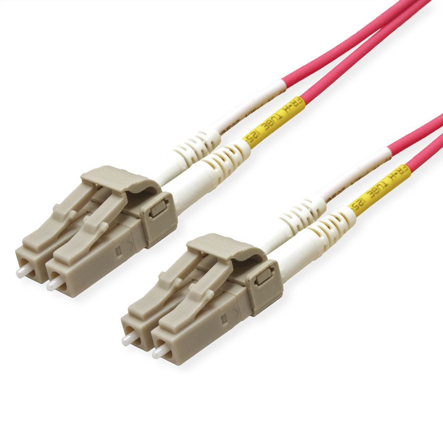 ROLINE FO Jumper Cable 50/125µm OM4, LC/LC, LSOH, Low-Loss, violet, 15 m