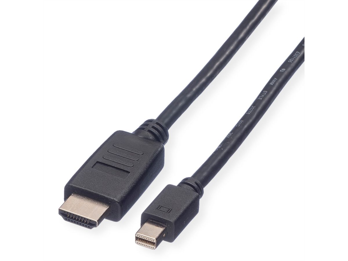 VALUE Mini DisplayPort Cable, Mini DP-HDTV, M/M, black, 3 m