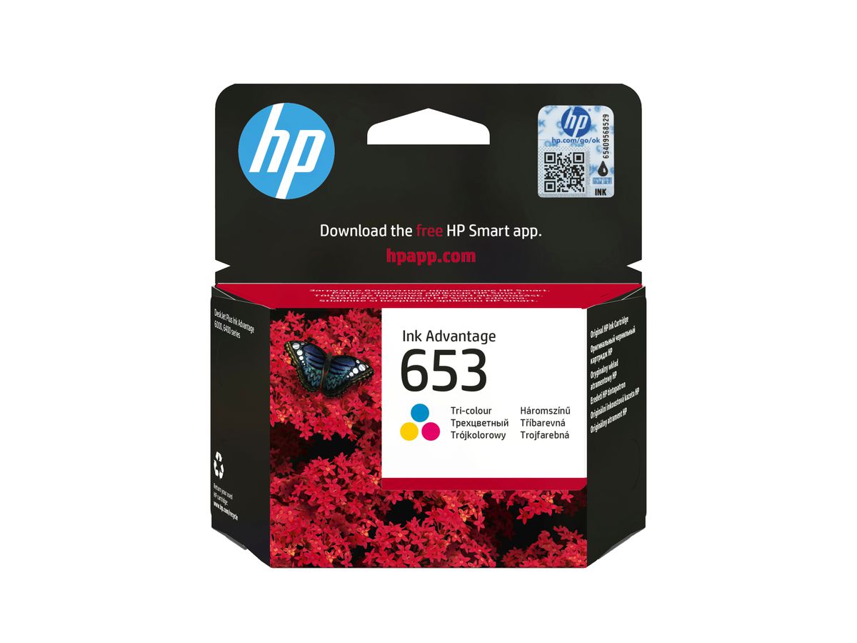 HP 653 originele Advantage drie-kleuren inktcartridge