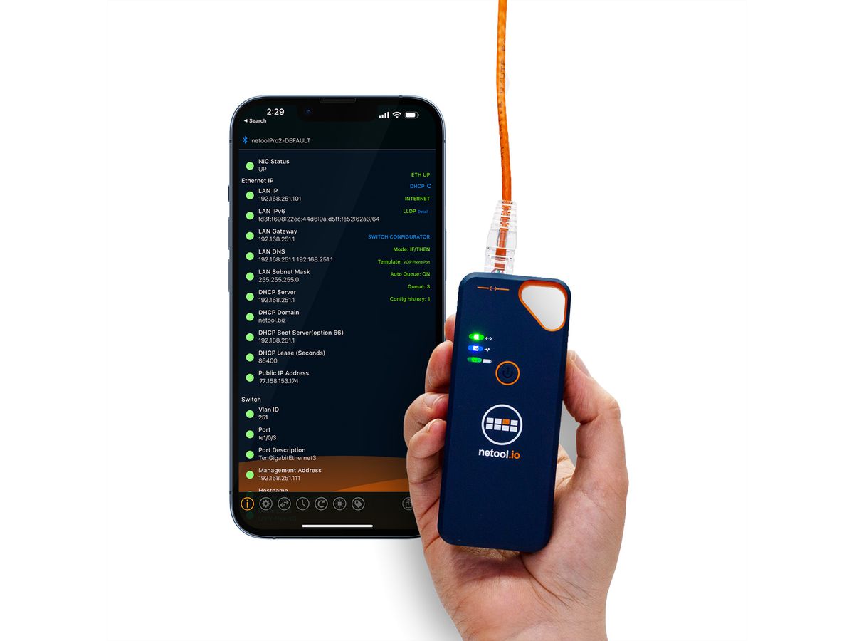 NetPeppers netool.io Pro2, Smarter Netzwerktester