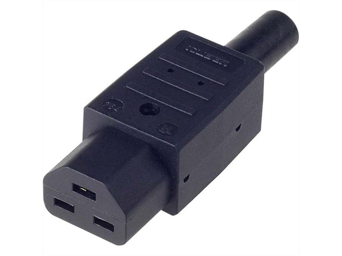 BACHMANN IEC320 C21 16A/250VAC 155° appliance coupler, Screw connection, black