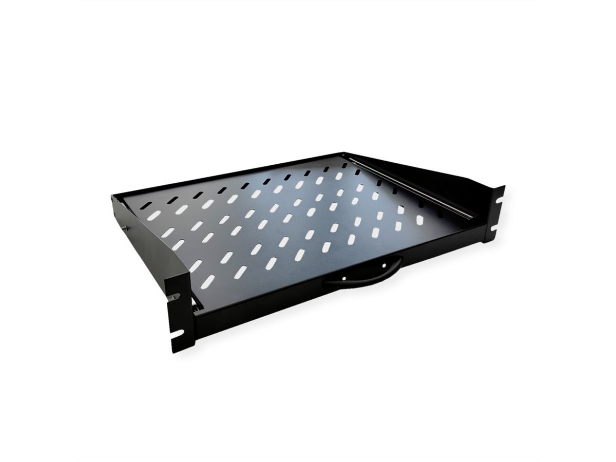 VALUE 19" 2U Extendable Sliding Shelf for Cabinets, 404 x 350 mm, max. load 30 kg