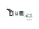 METZ CONNECT IP44 surface-mounted module housing, hinged cover & lock, 2 port unequipped for Keystone, grey
