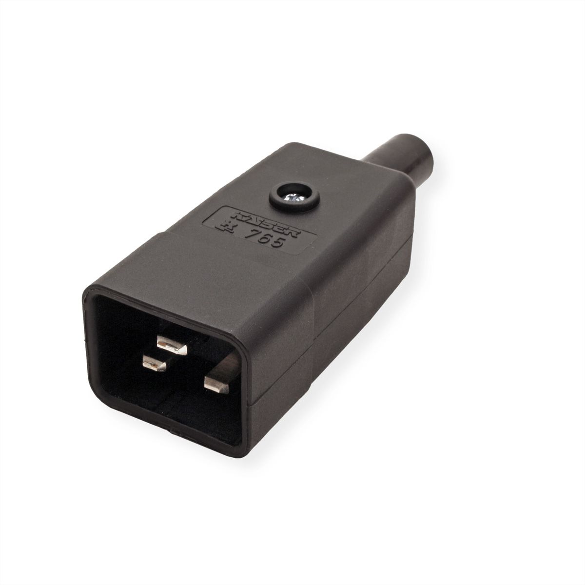 BACHMANN stekker voor koude apparaten IEC320 C20 16A/250VAC, Schroefaansluiting, zwart