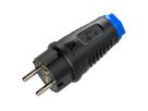 BACHMANN Schutzkontaktstecker Vollgummi CEE7/7, IP54, schwarz / blau