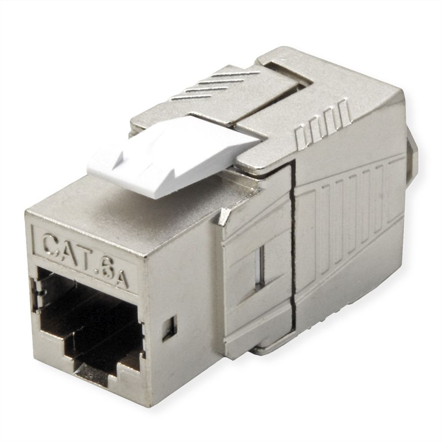 ROLINE Cat.6A (Class EA) Keystone, RJ-45, shielded, tool-free, GHMT, silver