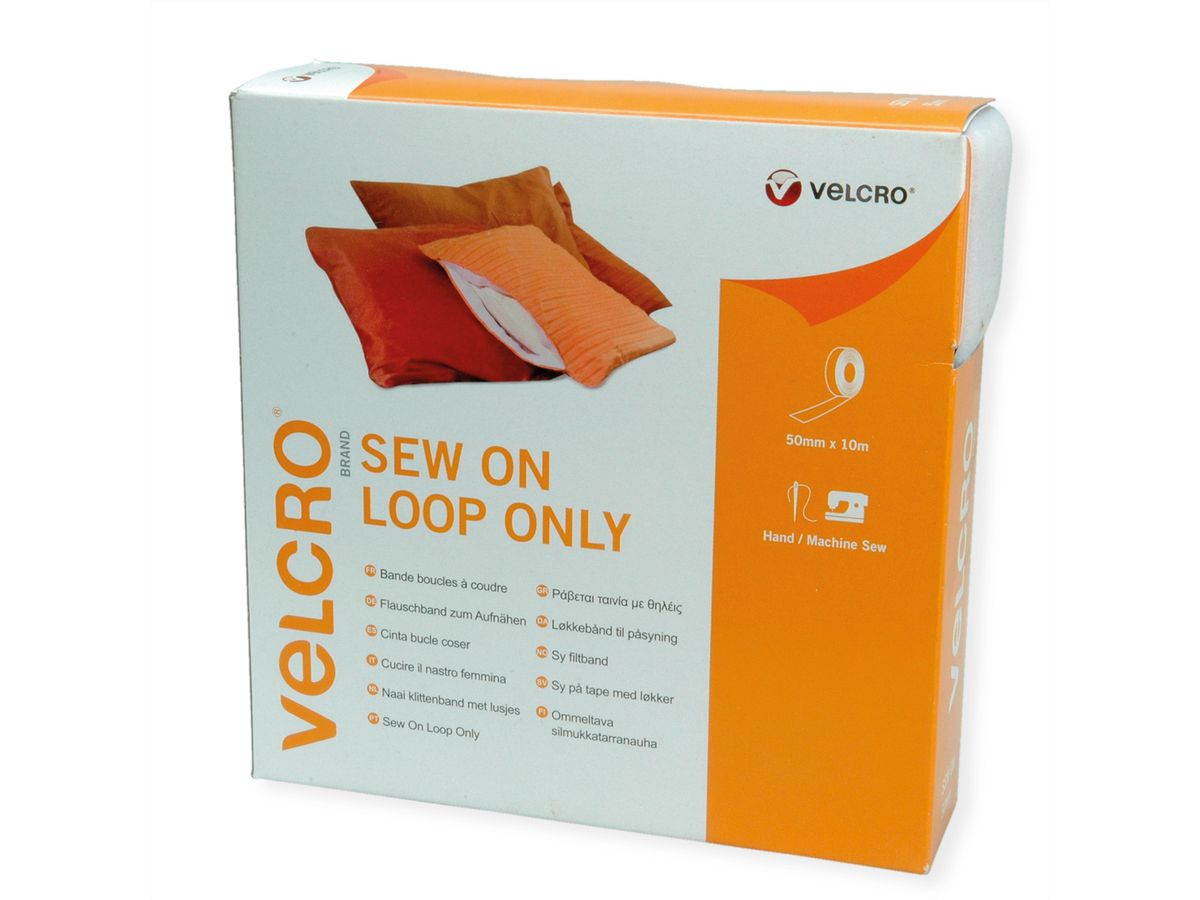 VELCRO® klittenband om vast te naaien alleen lussen 50 mm x 10 m zwart