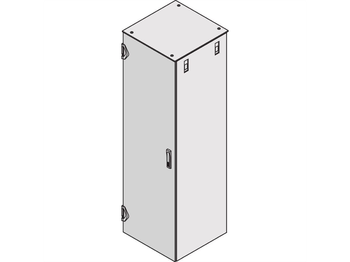 SCHROFF Varistar deur met montageframe, IP 20, 1 puntsluiting, RAL 7021, 2200H 600W