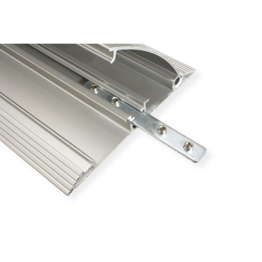 ROLINE 2-Channel Aluminum Floor Cable Cover, 139 x 22 mm, silver, 1.1 m