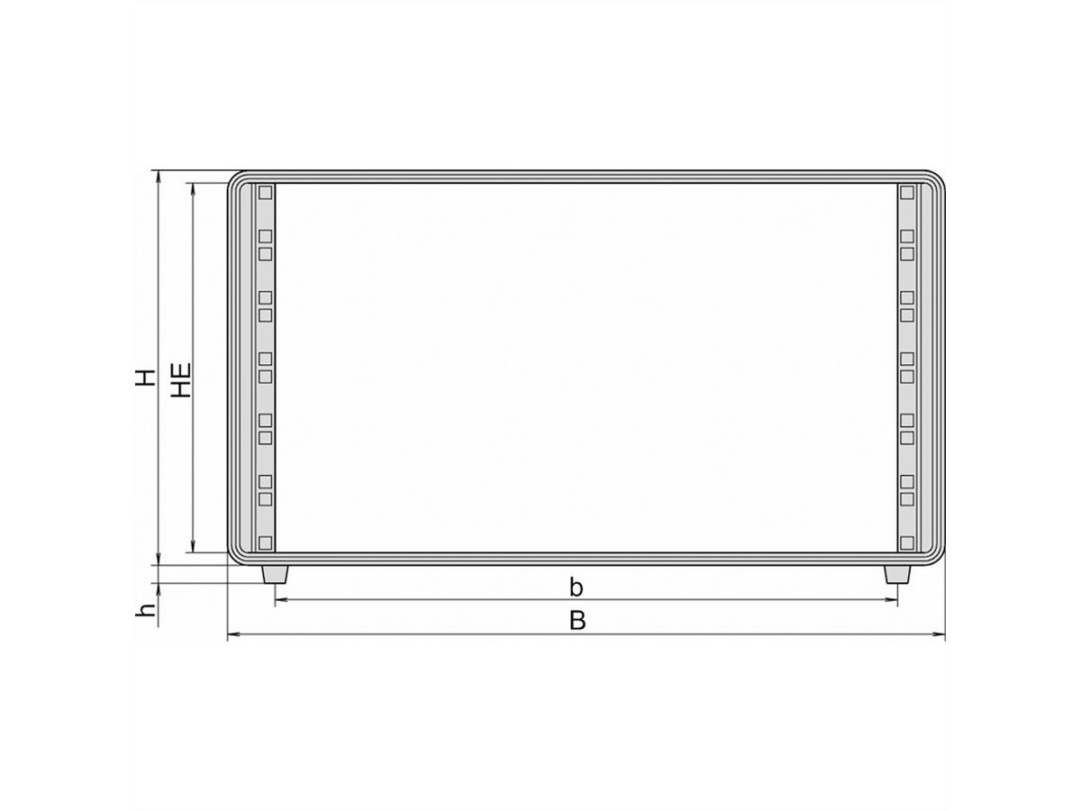 SCHROFF Comptec 19" desktop behuizing, niet afgeschermd, stalen deksel, 7 HE, 84 HE, 400 mm