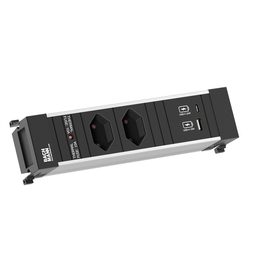 BACHMANN POWER FRAME S 2xCH, 1xUSB A&C 22W 0,2m GST18 Zwitserland