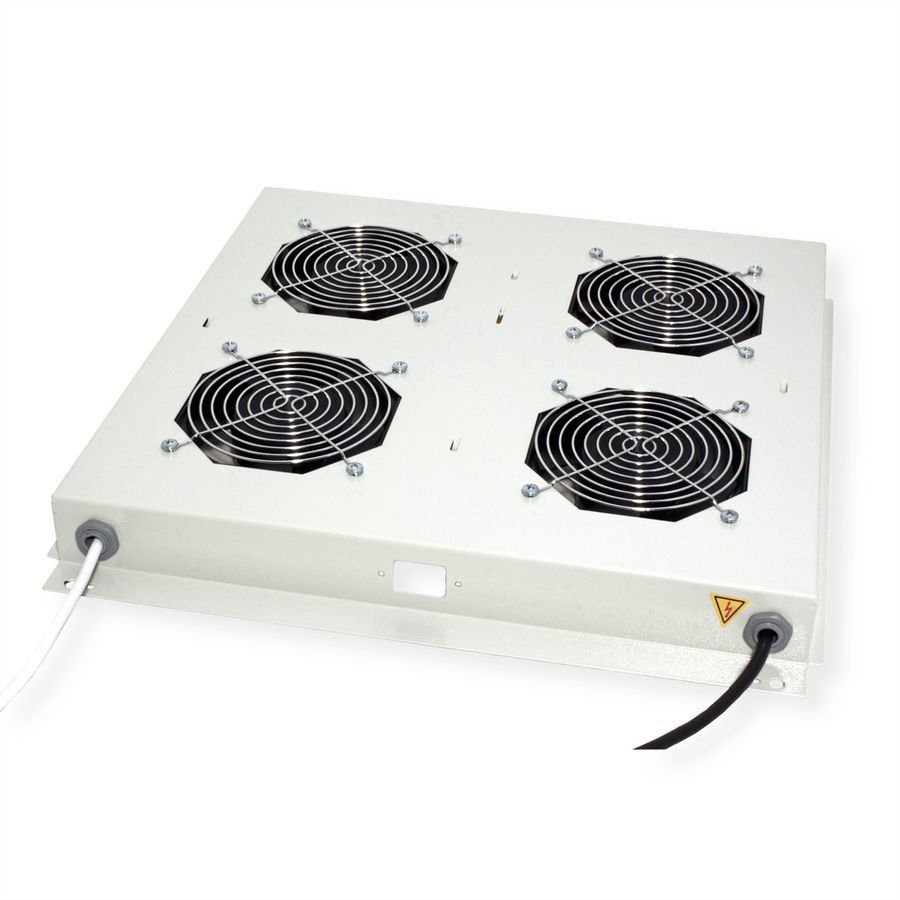 ROLINE 19-inch roof fan unit 4 fans, thermostat, grey