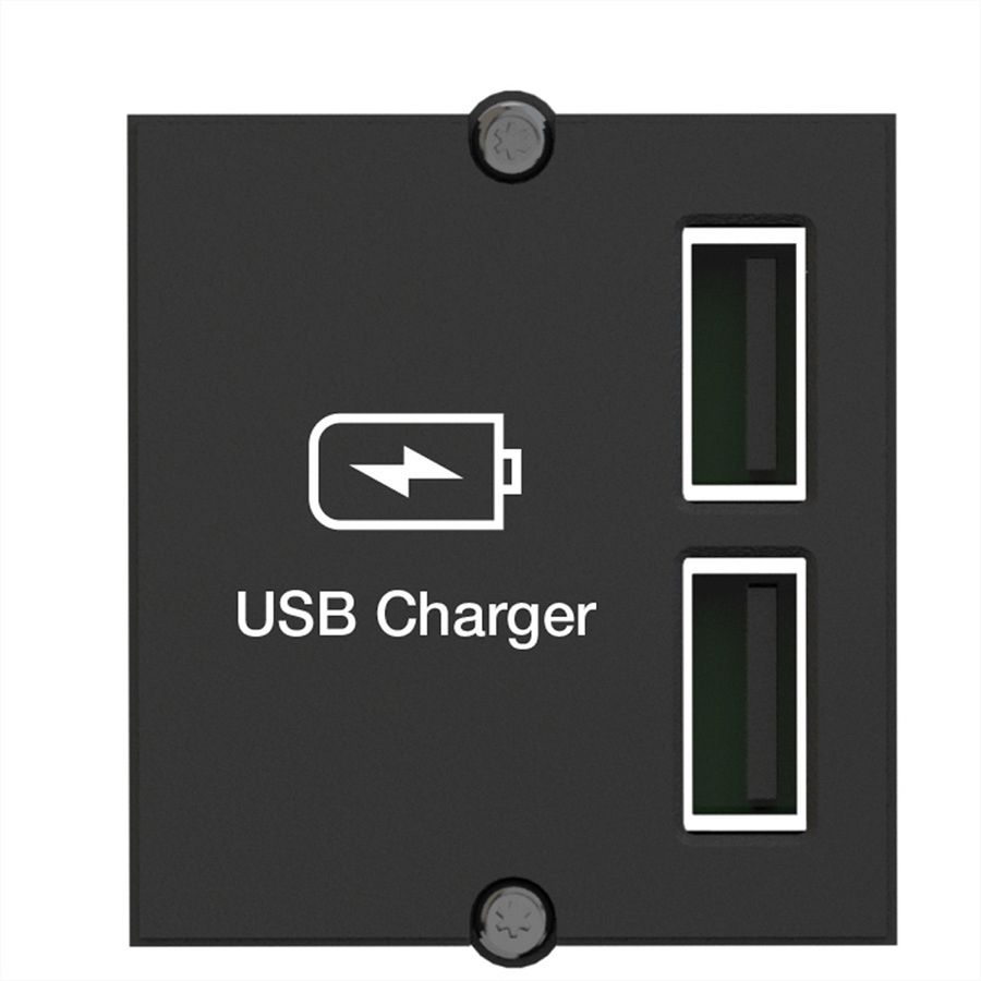 BACHMANN Custom Module USB Double Charger, black, 0.2 m