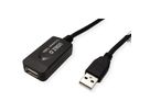 STANDARD USB 2.0 Extension Cable, active with Repeater, black, 5 m