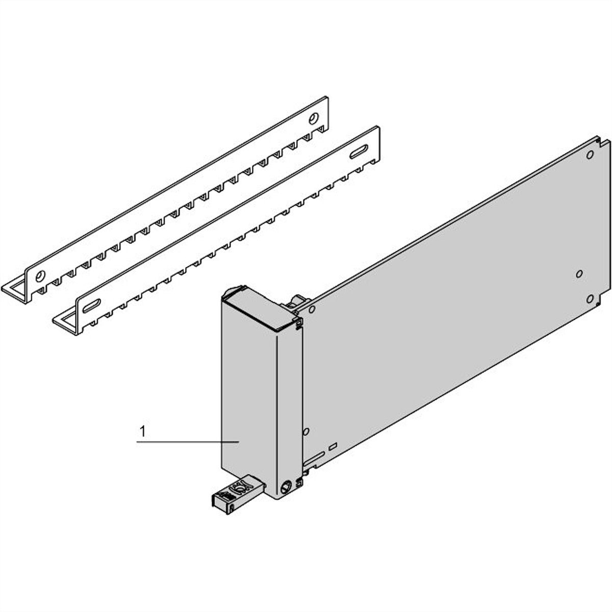 SCHROFF AMC vulmodule met trekgreep, dubbel compact, aluminium