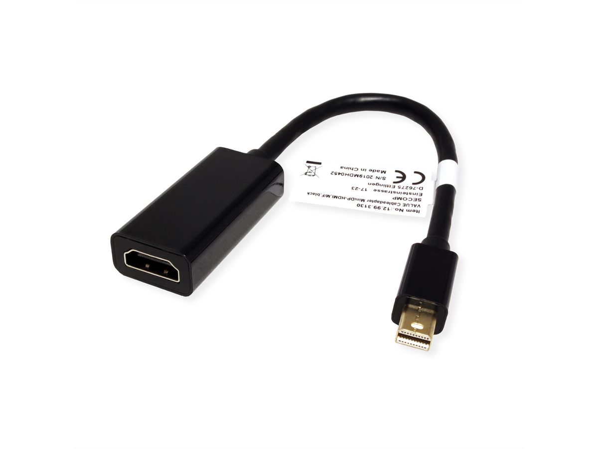 VALUE Cableadapter, MiniDP M - HDMI F