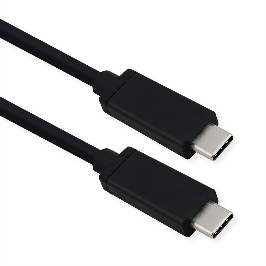 ROLINE USB4 Gen 3 Cable, PD (Power Delivery) 20V5A, with Emark, C-C, M/M, 40 Gbit/s, black, 0.8 m