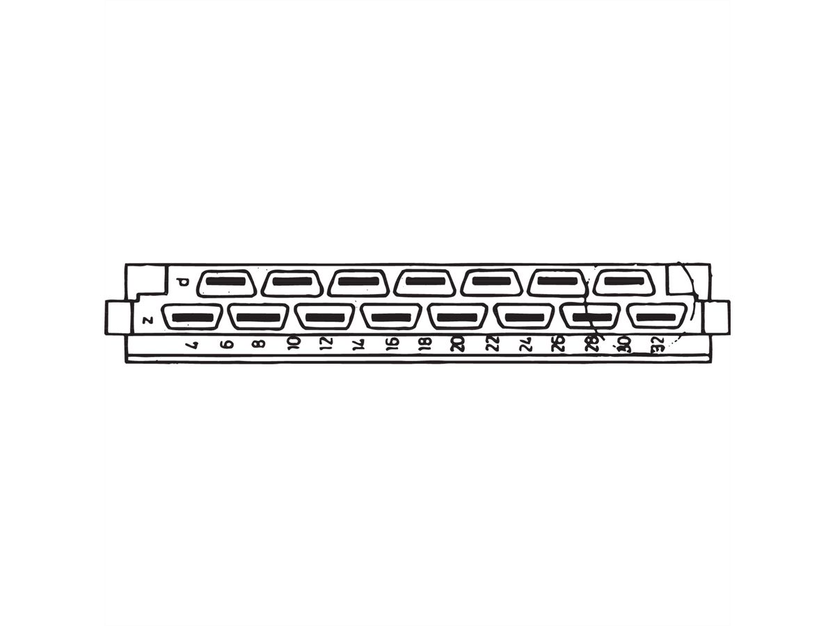 SCHROFF Stekker Type H, EN 60603, DIN 41612, vrouwelijk, 15 contacten, stiftlengte 4,0 mm