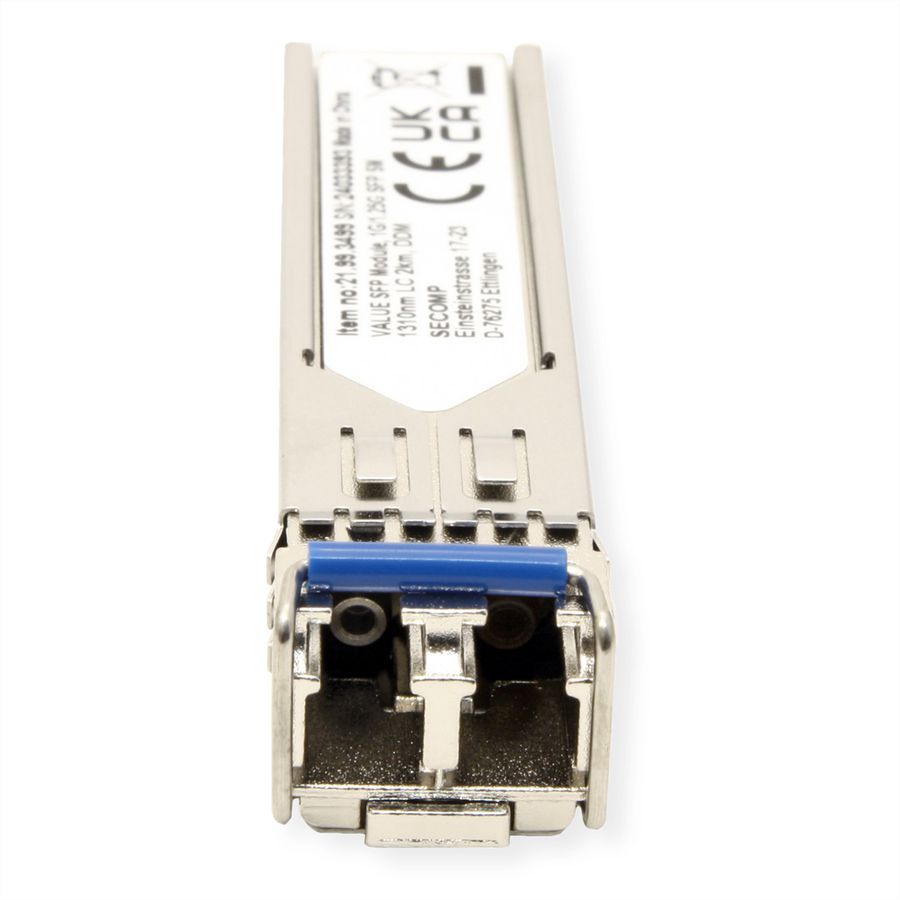 VALUE SFP-module (MiniGBIC) LX/LC, 1/1.25G, Single Mode 1310nm, max. 2km