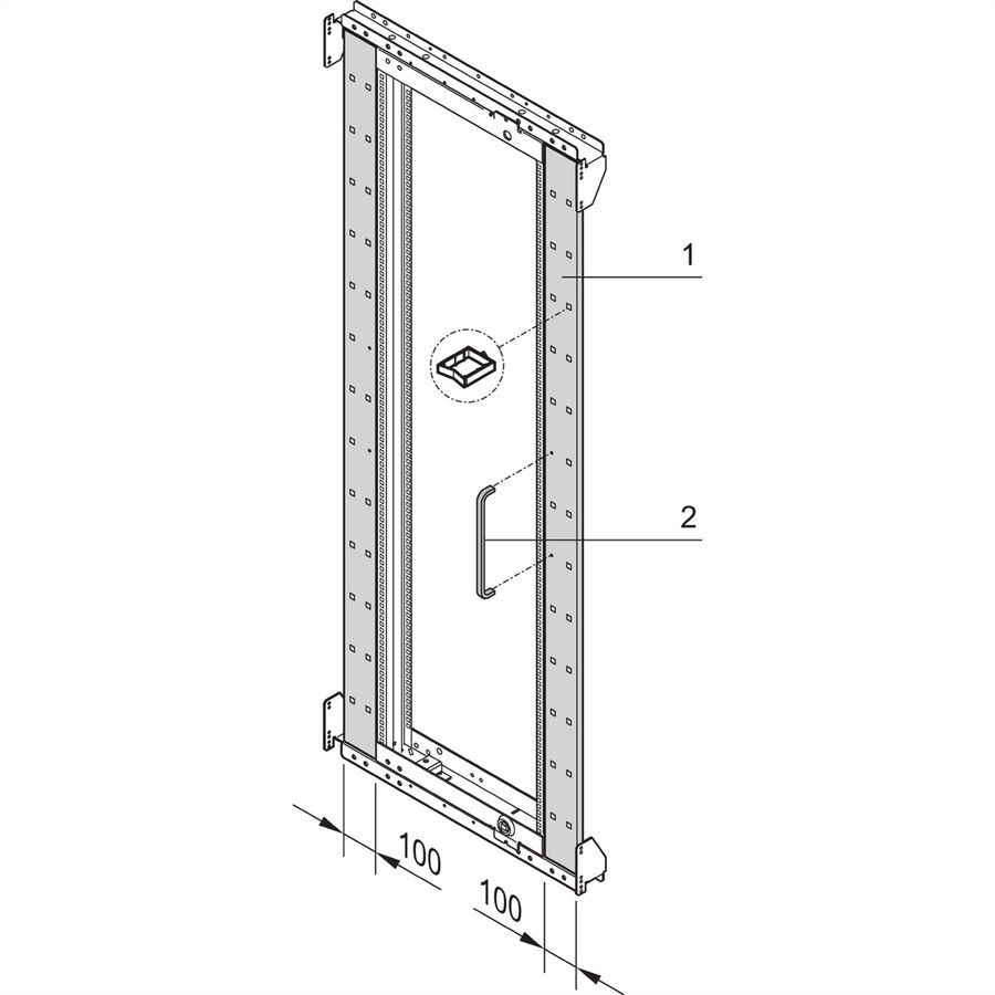 SCHROFF Varistar 19" Swing Cabinet Frame Trim, 47 U Symmetrical Assembly