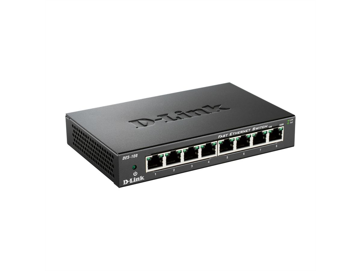 D-Link DES-108/E, 8-Poorts 10/100 Switch