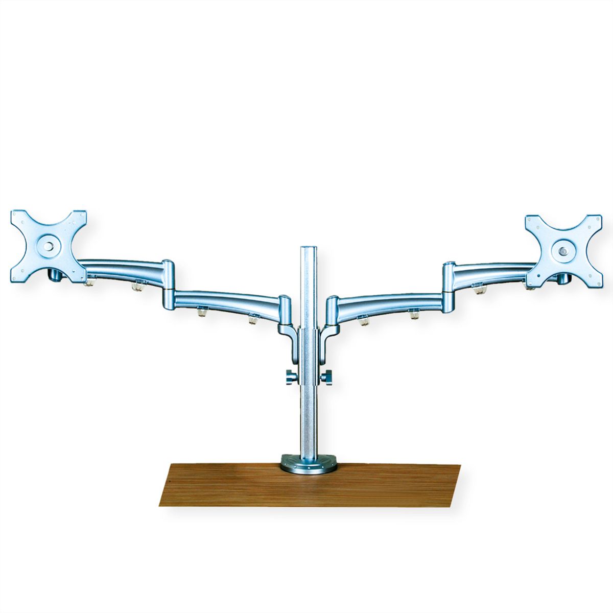 VALUE Dual LCD Monitor Arm, Desk Clamp, 4 Joints, height adjustable separately