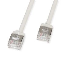 ROLINE U/FTP DataCenter Patchkabel Cat.6A (Klasse EA), LSOH, dun, extra korte stekker, grijs, 0,5 m