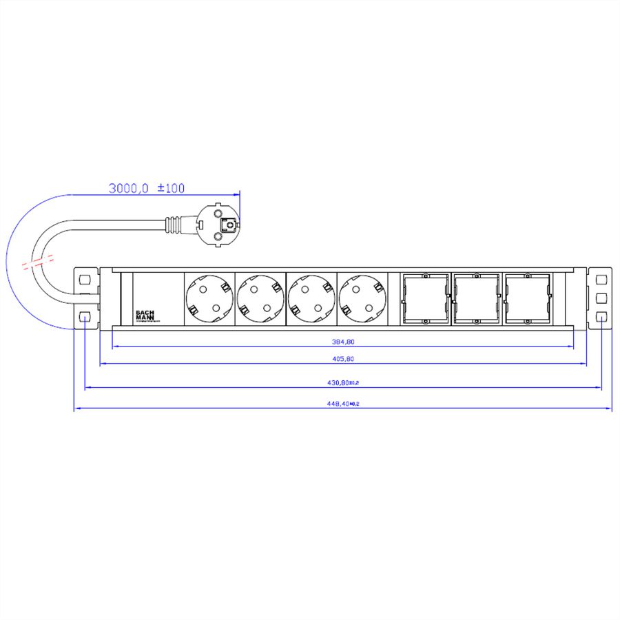 BACHMANN UNIVERSAL 4x Geaard stopcontact 3x ABD