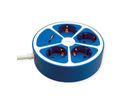 ROLINE 4-voudige stekkerdoos met schakelaar, rond, , USB-oplader A+C, blauw, 3 m