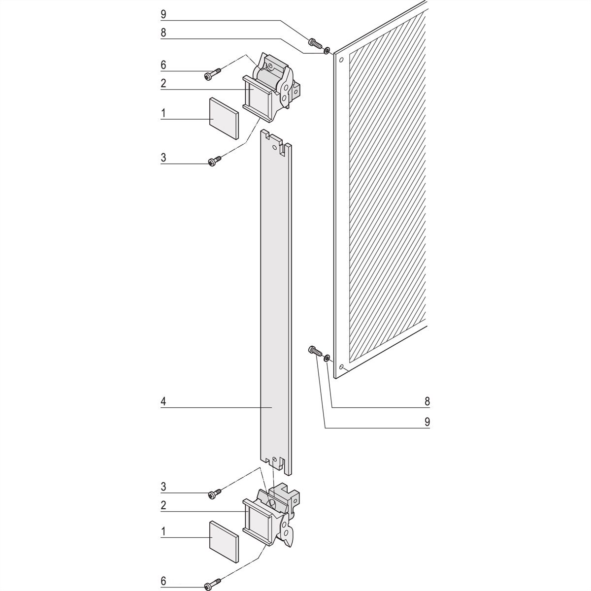 SCHROFF-insteekset met afzuiggreep type 2, niet-afgeschermd, grijs, 6 HE, 4 HE