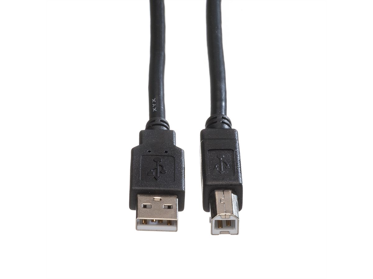 ROLINE USB 2.0 kabel, type A-B, zwart, 1,8 m