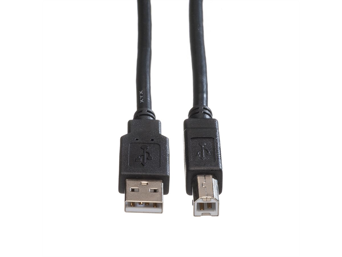 ROLINE USB 2.0 Cable, A - B, M/M, black, 4.5 m