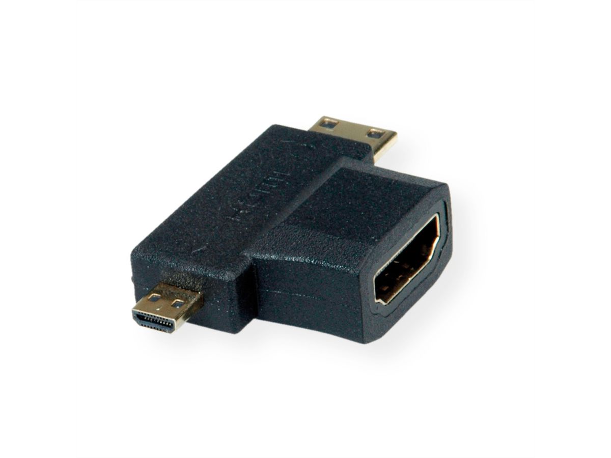 VALUE HDMI T-Adapter, HDMI  - HDMI Mini + HDMI Micro