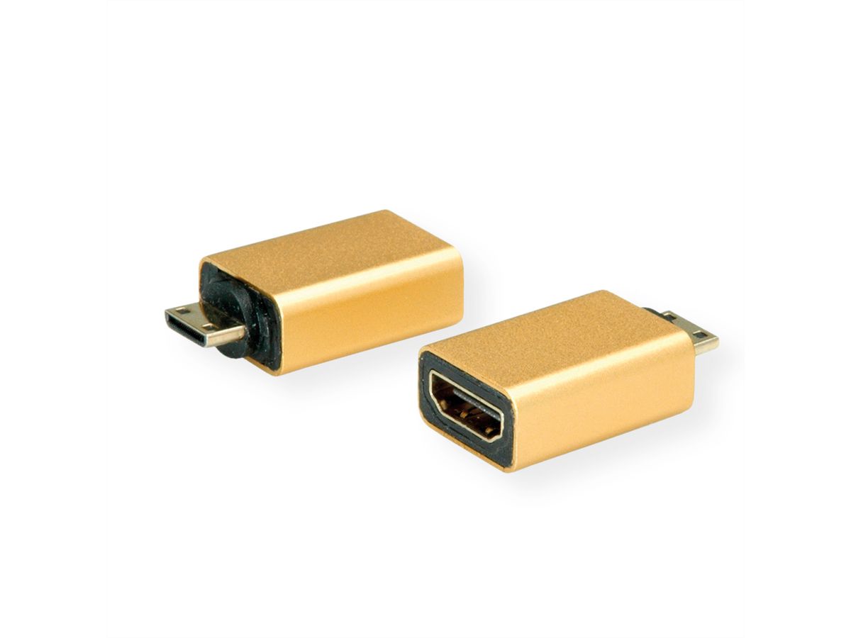 ROLINE GOLD HDMI-adapter, HDMI Female - HDMI Mini Male
