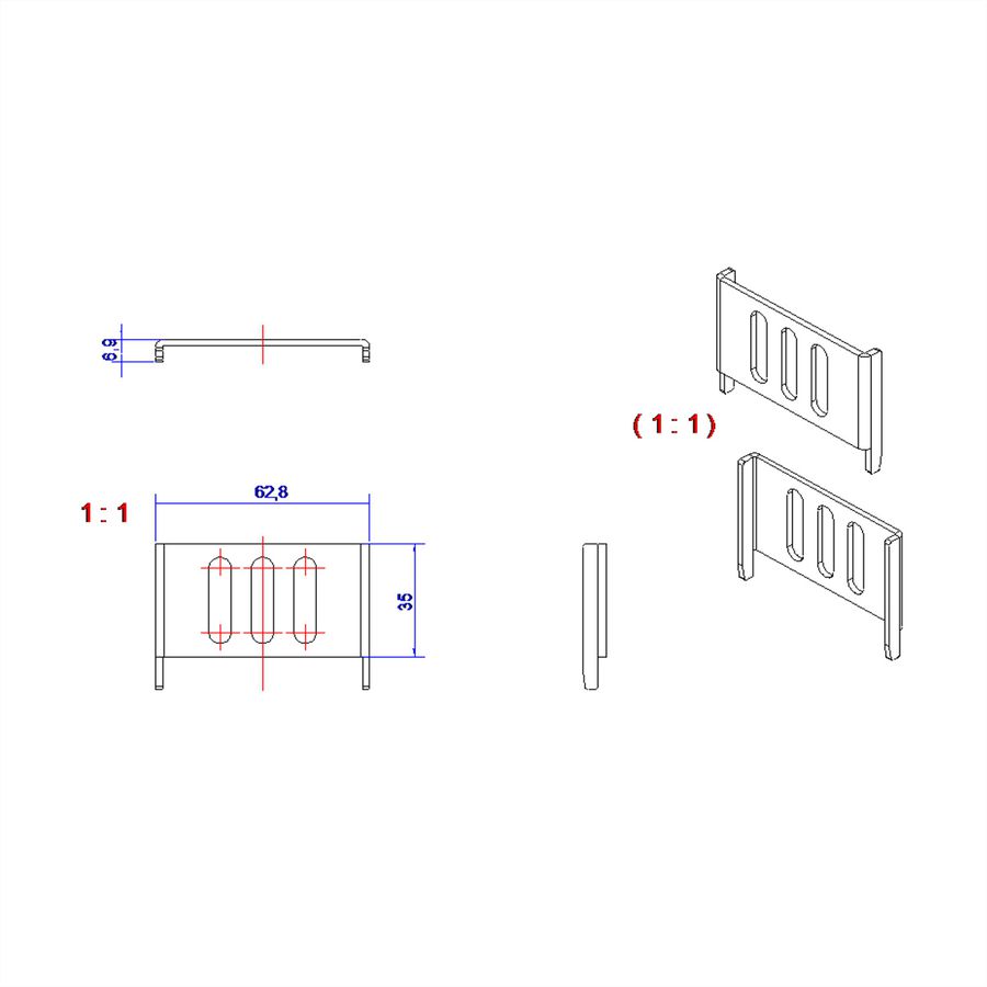 BACHMANN BlueNet side mounting set, Packed in polybag