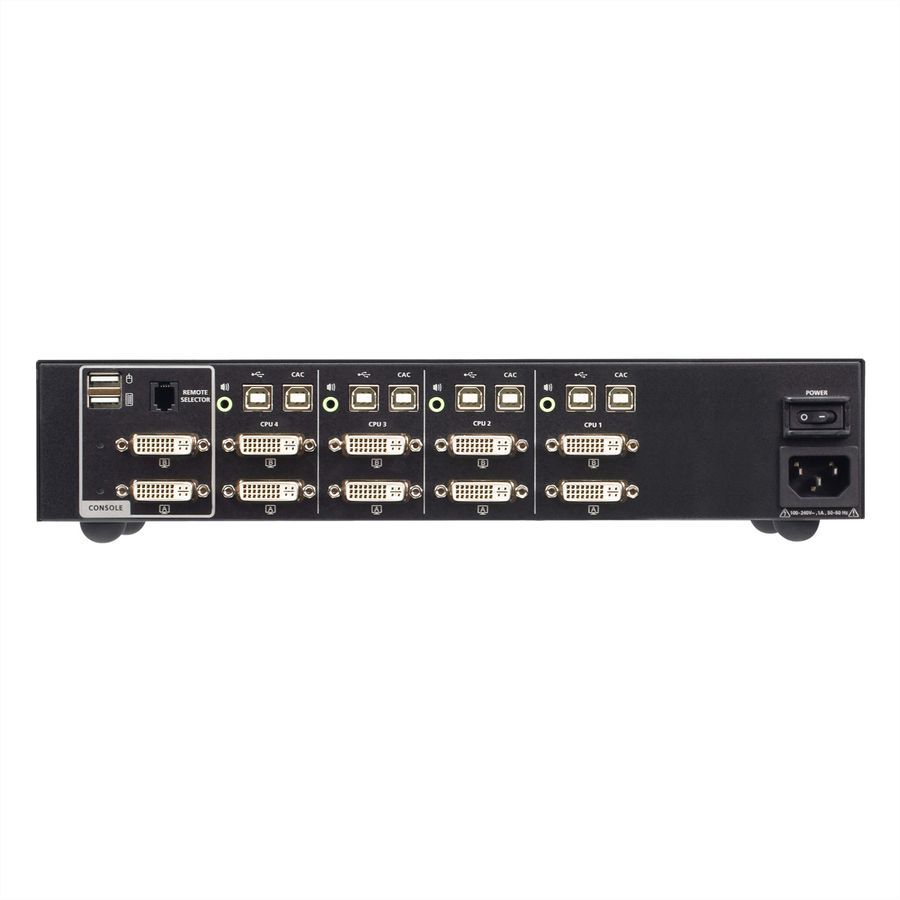 ATEN CS1144D4C 4-Poorts USB DVI Dual Display Secure KVM Switch met CAC