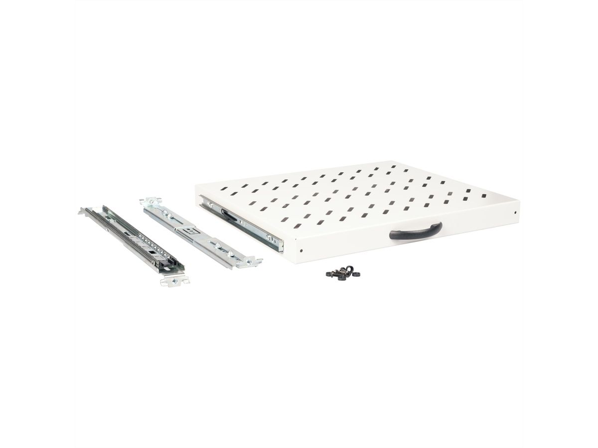 ROLINE 19-inch plank 1 U , Uitschuifbaar 350mm diep 25 kg grijs