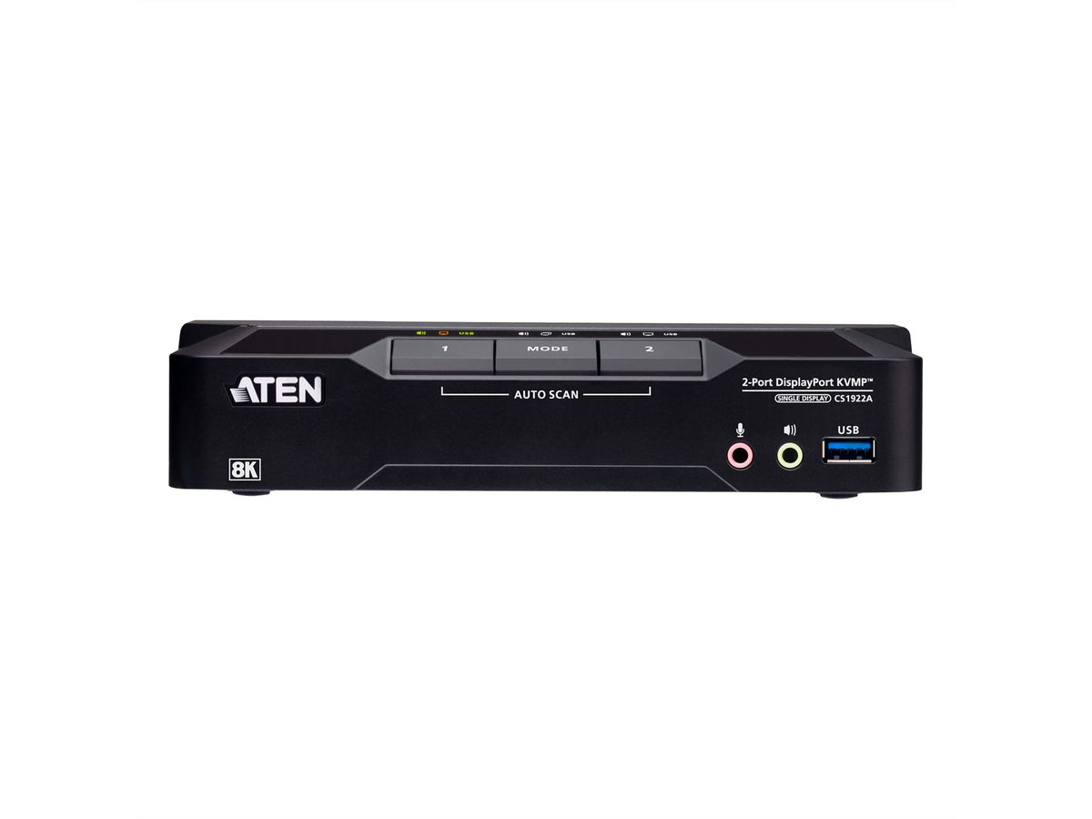 ATEN CS1922A 2-Port USB 3.0 8K DisplayPort KVM Switch
