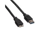 ROLINE USB 3.2 Gen 1 Cable, A - Micro A, M/M, black, 2 m