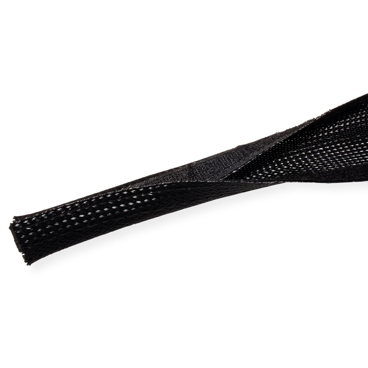 ROLINE PVC-weefselslang voor kabelgeleiding, met klittenband, zwart, 2,5 m