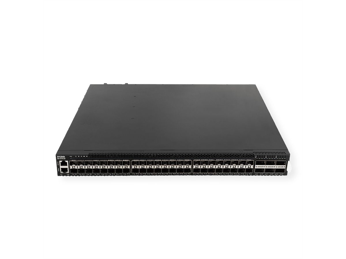 D-Link DXS-3610-54S/SI/E 48x 1/10GbE SFP/SFP+ poorten, 6x 40/100GbE QSFP+/QSFP28-poorten L3 Stackable 10G Managed Switch