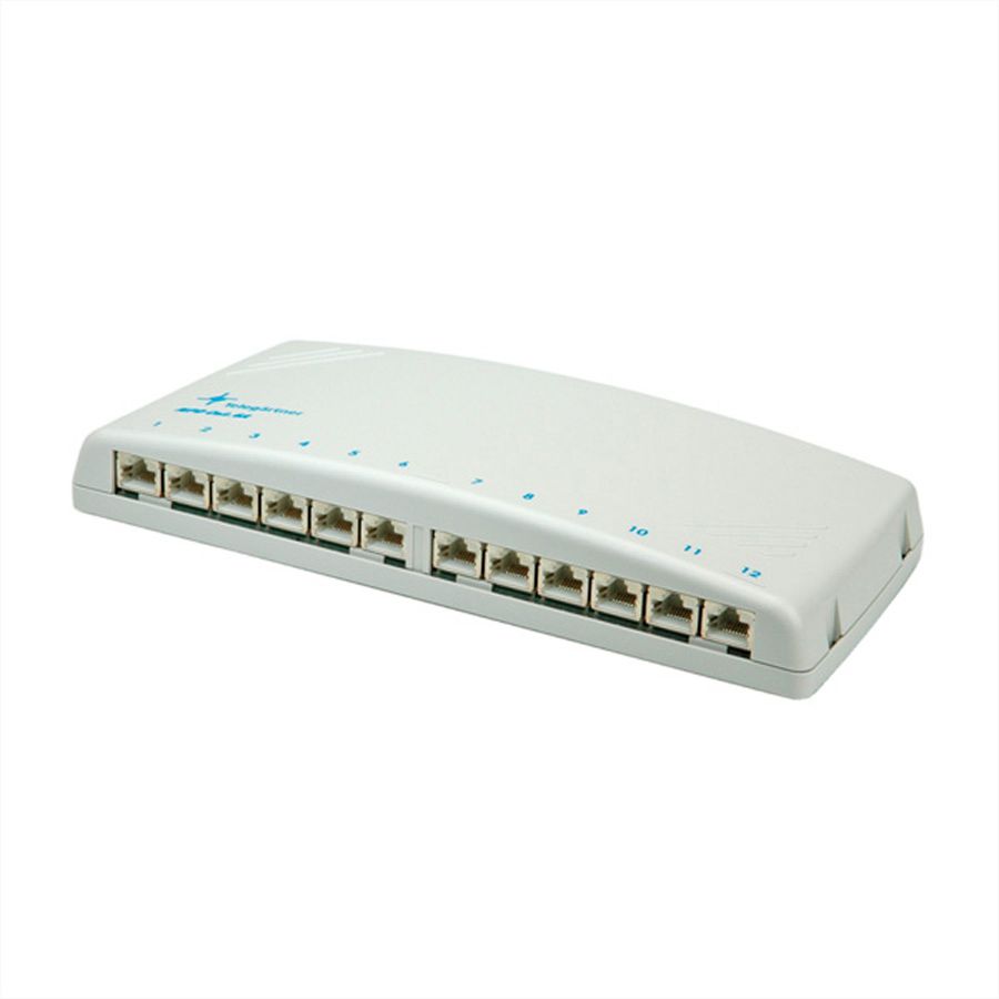 TELEGÄRTNER Mini Distributor 12 Port, MPD12-HS K Cat.6A, light grey RAL 7035