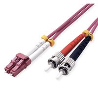 VALUE Fibre Optic Jumper Cable, 50/125µm, LC/ST, OM4, LSOH, violet, 0.5 m