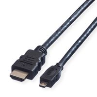 VALUE HDMI High Speed Kabel met Ethernet, HDMI M - MICRO HDMI M, 2 m