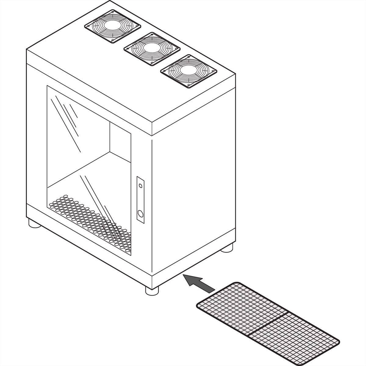 SCHROFF Epcase Luchtfiltermatten voor 19'' 500-600D koffer (x3)