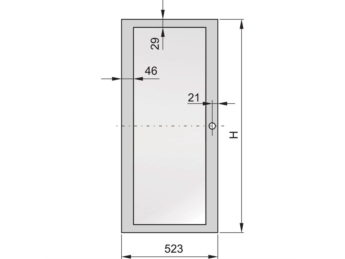 SCHROFF Eurorack glasdeur met acrylglas, RAL 7035, 47 U 600W