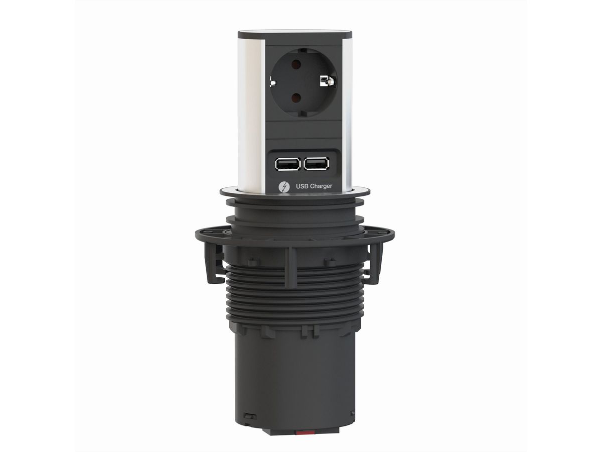 BACHMANN ELEVATOR 1xCEE7/3 USB Charger, Power 2.0m CEE7/7