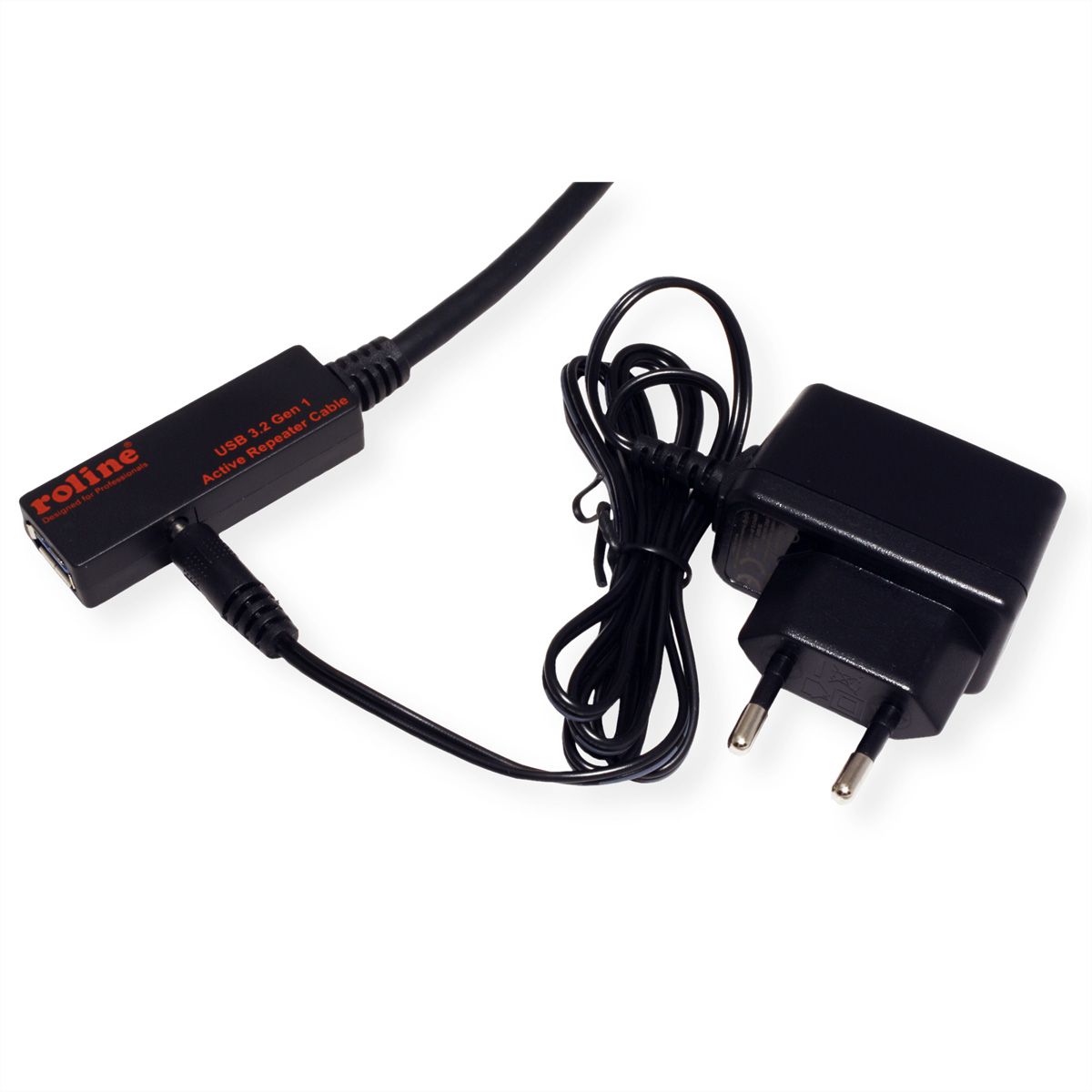 ROLINE USB 3.2 Gen 1 Actieve Repeater kabel, zwart, 20 m