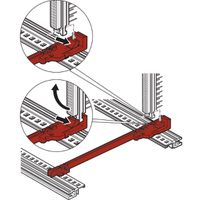 SCHROFF Guide Rail Standard Type, With DIN Connector Fixing, Plastic, 220 mm, 2 mm Groove Width, Red, 1 Pair